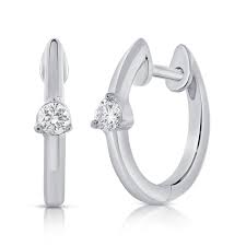 * use code blue2021 at checkout. 14k White Gold Diamond Huggie Earrings Maurice S Jewelers