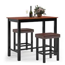 Choose from our selection of styles, colours and prices or browse to find inspiration. Buy Giantex 3 Piece Pub Dining Table Set 36 Inch Wood Counter Height Table Set With 2 Upholstered Stools Rectangular Breakfast Table Set Bistro Table Set Kitchen Table Set Online In Indonesia B0867fqr5l