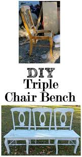 Three Chair Bench Chair Bench Diy Chair Diy Bench