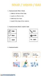 Ask questions and investigate them 3. Solid Liquid Gas Worksheet