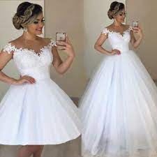 White Lace Appliques Detachable Skirt Wedding Dresses Off Shoulder Lace Up Back Wedding Dress Detachable Skirt Ball Dresses Ball Gown Wedding Dress
