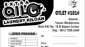 Laundry tidak sebanding dengan harga objek laundry yang dicucikan tersebut. Contoh Nota Laundry Nova Grafis