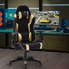 Corliving High Back Ergonomic Gaming Chair Black Mesh Gold Lof 802 G Best Buy Corliving Gaming Chair Black Mesh