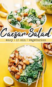 Classic Vegetarian Caesar Salad No Anchovies Recipe Vegetarian Salad Recipes Vegetarian Salads Recipes