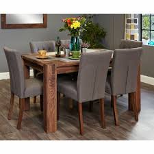 Latta slate gray dining table for 10. Shiro Solid Dark Wood Furniture Medium Dining Table And Six Slate Chairs Set For Sale Online Ebay