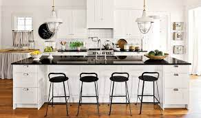 Choosing kitchen counter stools for your kitchen island or peninsula can be tricky. White Kitchen Black Bar Stools Kitchenlance