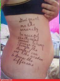 See more ideas about serenity prayer, serenity, prayers. Ugliest Tattoos Serenity Prayer Bad Tattoos Of Horrible Fail Situations That Are Permanent And On Your Body Funny Tattoos Bad Tattoos Horrible Tattoos Tattoo Fail Cheezburger