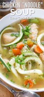 Keto Low Carb Chicken Zucchini Soup Zoodle Easy Low Carb Recipe Low Carb Chicken Soup Soup Recipes Chicken Noodle Low Carb Chicken Noodle Soup