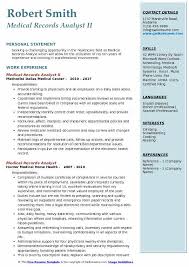 Medical Records Analyst Resume Samples Qwikresume