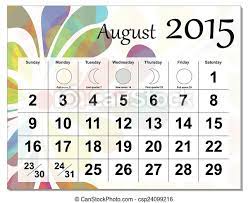 We have a customizable printable august calendar! Eps10 File August 2015 Calendar Canstock