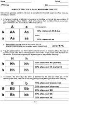 Mendel and basic genetics packet ws answers : Mendelian Genetics Worksheet Answer Key