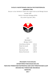 Bantu jawab dan dapatkan poin. Doc Evolusi Invertebrata Hingga Protovertebrata Atina Fadlilah Academia Edu