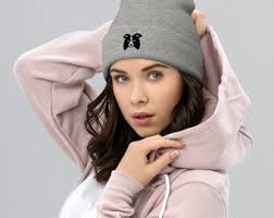 Border Collie Beanie, Embroidered Dog Head Unisex Beanie, for Dog Mom Dog  Dad, Border Collie Gifts, for Men and Women.