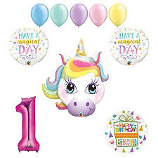 Magical Unicorn 1st Birthday Party Supplies And Balloon Decorations Walmart Com 1st Birthday Party Supplies Unicorn Party Supplies Balloon Decorations