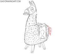 To the right of the bit, draw a couple of small, rectangular shapes for the fortnite loot llama's lower jaw.above the jaw, draw a couple of even smaller rectangles for the llama's teeth. How To Draw Llama From Fortnite Easy Drawing Art