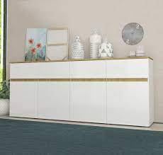 Madia Moderna 4 Ante 4 Cassetti Finitura Bianco E Adamello Ztc501788 Home Decor Furniture Decor