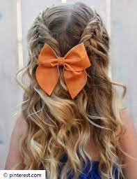 Little Post Kinderfrisuren Fur Madchen Schleife Orange Haar Styling Frisuren Einfach Kinderfrisuren