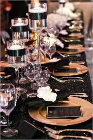 Black And Gold Table Decorations Ideas 15 Beautiful Decorating Ideas For Wedding Reception Futurist Architecture Black Gold Wedding Black Gold Party Gold Party