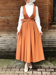 Orange Buckles Shoulder Strap Muslim Girls Fashion Casual Maxi Dress In 2020 Muslim Fashion Outfits Muslim Fashion Dress Muslim Fashion