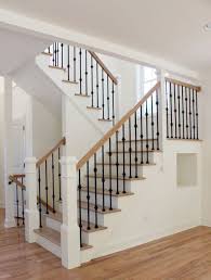 80 Modern Farmhouse Staircase Decor Ideas 15 Stair Railing Design Staircase Remodel Farmhouse Staircase