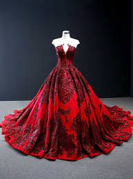Burgundy Ball Gown Satin Sequins Appliques Cap Sleeve Prom Dress With Long Train Ball Gowns Masquerade Ball Gowns Red Ball Gowns
