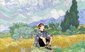 Most people were gathered around one of his sunflowers paintings just a few paintings over, but i couldn't stop looking at this one. Wheatfield With Cypresses National Gallery 1280x800 Wallpaper Teahub Io