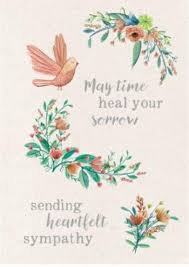 He didn't tell me how to live; Floral Sympathy Card Moonpig