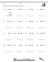 Make enough copies so that each student will have his own. Three Digit Subtraction With Regrouping Worksheets