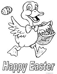 Happy easter egg coloring pages. Happy Easter Little Chicken With A Basket Of Easter Eggs Coloring Pages Chicken Coloring Pages Coloring Pages For Kids And Adults