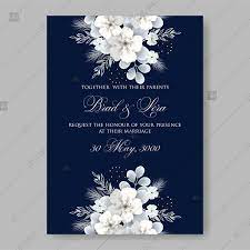 White Hydrangea On Blue Background Vector Floral Card For Wedding Invitation Template Invitation Download Wedding Invitation Templates Hydrangea Wedding Invitations Wedding Invitations