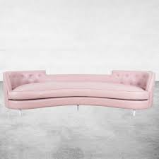 The adjustable back cushion sofa is designed for comfort and style. Saint Tropez Curved Sofa Pink Faux Leather Upholstery Modshop