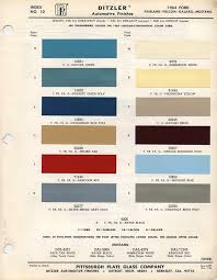 1964 1 2 Mustang Colors 1964 1 2 Ford Mustang Color Chart