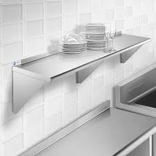 Stainless steel shelves have the advantage of being versatile by nature. Amazon Com Gridmann Nsf Stainless Steel 18 X 72 Kitchen Wall Mount Shelf Commercial Restaurant Bar W Backsplash Industrial Scientific