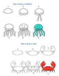 Fun Activity That Gives Students Step By Step Directions For How To Draw 6 Different Sea Creatures Sea Creatures Drawing Art Drawings For Kids Drawing For Kids