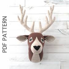 Deer Pdf Pattern With Instructions In 2020 Animal Heads Pdf Patterns Pdf Pattern