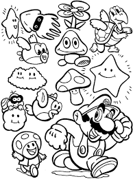 Therapeutic effects of coloring pages. Super Mario Brothers All Characters Coloring Page Color Luna
