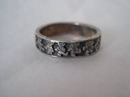 Grateful Dead Bear Sterling Ring Vintage Silver Band 925 6 1 4 Etsy Vintage Rings Sterling Ring Rings
