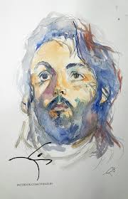 Watercolor of Paul by Sharon Taraldsen Miller.