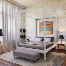 Lit Double A Baldaquin Romance 160x200 Laque Blanc 130213z Vente De Le Quai Des Affaires Conforama