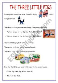 What is the plot of the three little pigs? The Three Little Pigs Esl Worksheet By Peitieiros