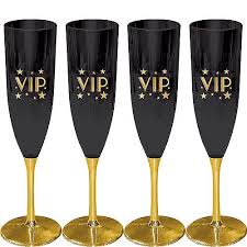 Black And Gold Backdrop Party City Metallic Gold Vip Champagne Flutes 4ct Party City Black Gold Party Theme Black Gold Party Gold Theme Party