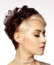 Color the center part a dark brown and keep using a shade lighter until you reach the hair near your. Light Blonde And Dark Brunette Two Tone Pixie Cut With Side Swept Bangs
