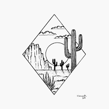 A Small Desert Scenery Have A Nice Weekend Drawing Artwork Blackwork Illustration Inkstagram Cool Art Drawings Art Drawings Mini Drawings