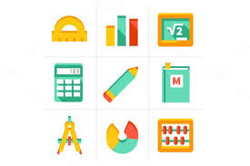 Maths Icon Set In Flat Style Best Icons Icon Set School Icon