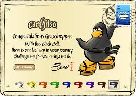 Since that day, penguins have constantly played the game trying to earn black belt. Card Jitsu Black Belt Postcard Club Penguin Online Wiki Fandom