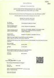 Water services industry act (wsia) 2006 act 655. Ok Sijil Span C3 Dah Lulus Pure Version Enterprise Facebook