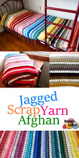 Free knitting pattern for elegant lapghan and pillow. Jagged Scrap Yarn Afghan Free Crochet Pattern Meladora S Creations
