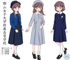 stayblue 学校制服図鑑 on twitter アニメの服を描く アニメの制服 アニメの服装