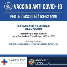500 somministrazioni pfizer al giorno per i. Vaccino Covid Lazio Da Sabato 10 Aprile Via Alle Prenotazioni Per La Fascia D Eta 63 62 Anni