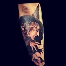 Wizard of oz tattoos are still very popular today, 75 years since the movie was first released! 18 Classic Witch Tattoos To Steal Your Breath Away Entertainmentmesh